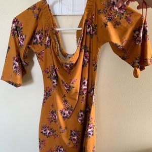 Off the shoulder long sleeve bodycon dress